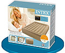 Надувная двуспальная кровать Intex 67748 152*203*38 см со встроенным элекронасосом и подголовником, Интекс, фото 3