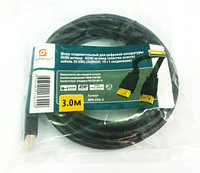 Шнур HDMI штекер - HDMI штекер, HIGH SPEED 3,0м, без ферритов, пластик-золото ( АРБАКОМ)