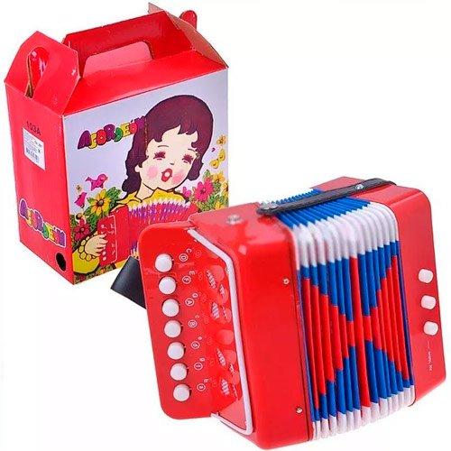 Детский музыкальный баян гармошка арт. 103A игрушечный, синий, красный, черный, розовый, зеленый - фото 2 - id-p137281675