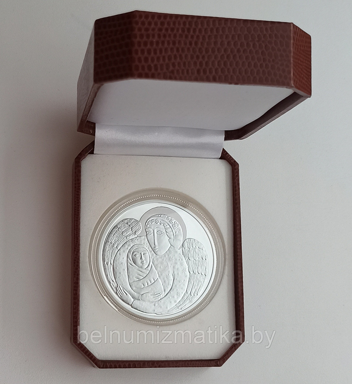 Футляр для одной монеты в капсуле Ø 58.00 мм коричневый с покрытием из кожи - фото 2 - id-p137282272