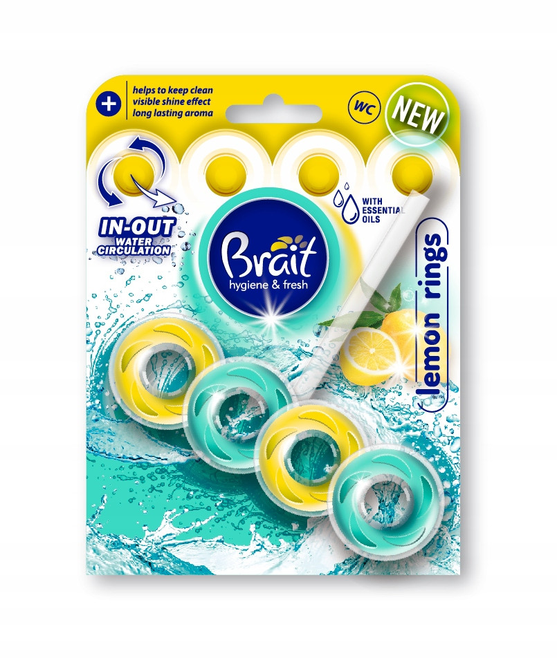 Туалетный блок BRAIT HYGIENE & FRESH "LEMON RINGS"