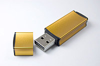 Флеш накопитель USB 2.0 Goodram Edge UEG2, металл, золотистый, 128Gb