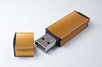 Флеш накопитель USB 2.0 Goodram Edge UEG2, металл, оранжевый, 128Gb