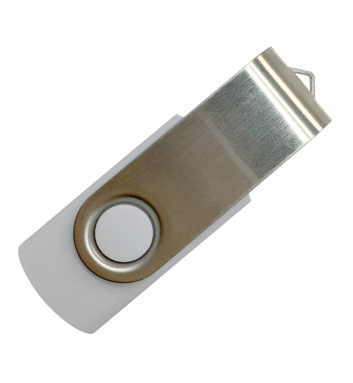 Флеш накопитель USB 2.0 Twister Color Mix, пластик Софт Тач/метал, белый/серебро, 16 Gb - фото 1 - id-p137293582