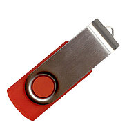 Флеш накопитель USB 2.0 Twister Color Mix, пластик Софт Тач/метал, красный/серебро, 8 Gb