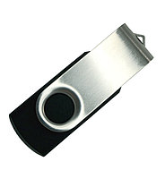 Флеш накопитель USB 2.0 Twister Color Mix, пластик Софт Тач/метал, черный/серебро, 8 Gb