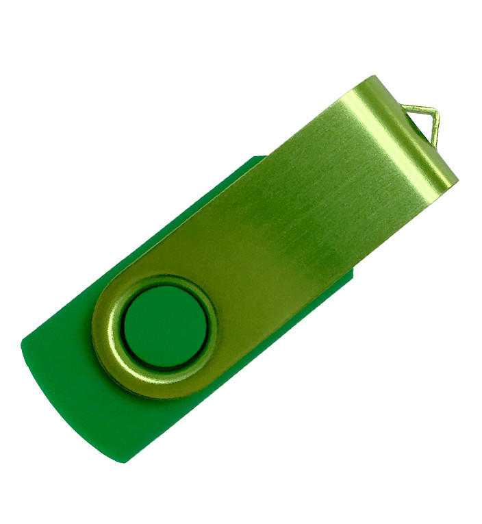 Флеш накопитель USB 2.0 Twister Color Mix, пластик Софт Тач/металл, зеленый/светло-зеленый, 8 Gb - фото 1 - id-p137293601