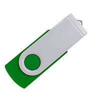Флеш накопитель USB 2.0 Twister Color Mix, пластик Софт Тач/метал, зеленый/белый, 16 Gb