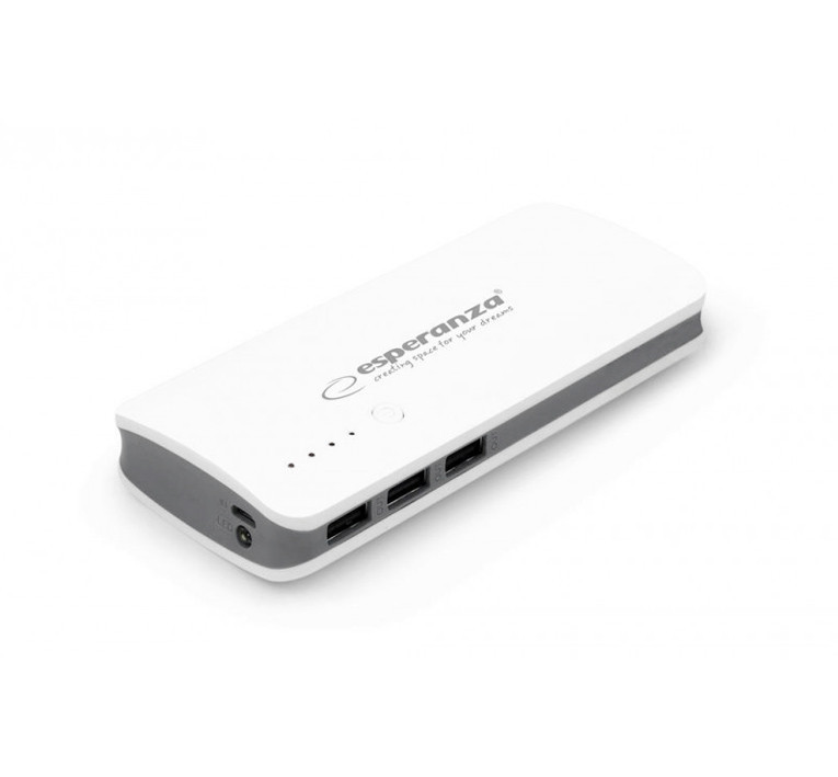 Портативное зарядное устройство Esperanza Radium, пластик, белый/серый, 8000 mAh - фото 1 - id-p137294941