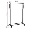 Напольная передвижная стойка для одежды SINGLE-POLE TELESCOPIC CLOTHES RACK 25 кг, фото 5