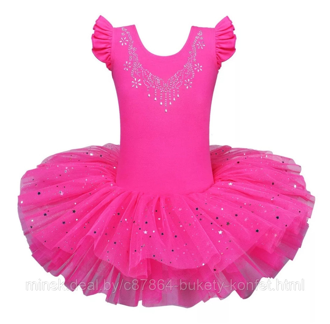 Балетное платье-пачка (3) ярко-розовое