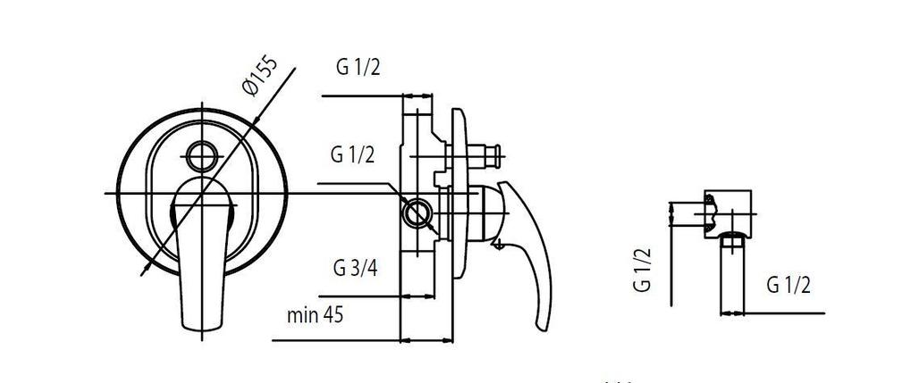 Смеситель для ванны скрытого монтажа Armatura Ametyst 409-410-00, фото 2