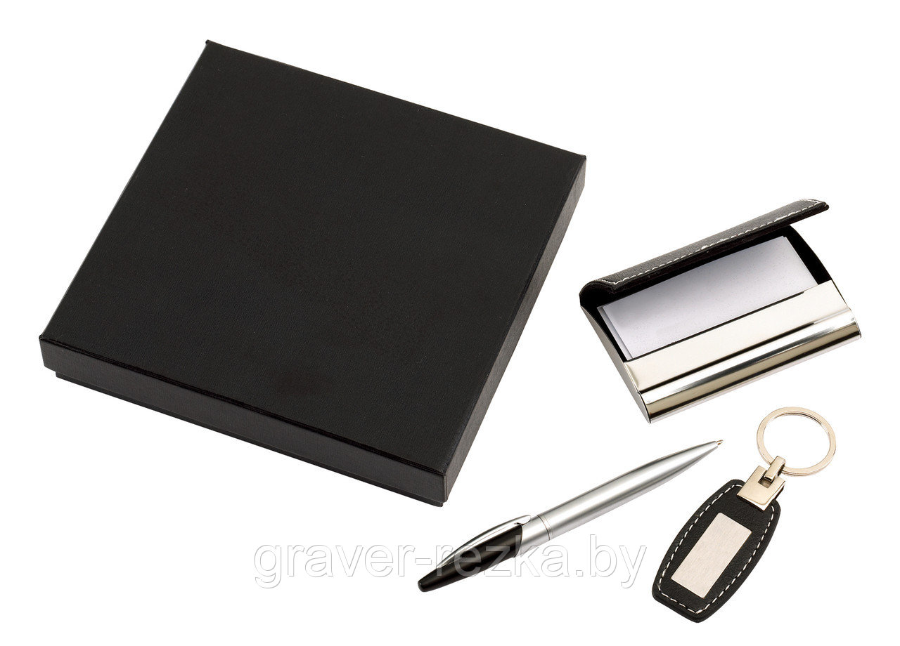 Набор Excellence: ручка шариковая, брелок и визитница металл - фото 2 - id-p137306801