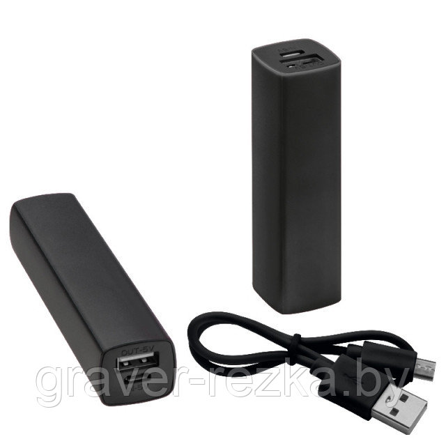 Портативное зарядное устройство Easy Gifts Sacramento, пластик, черный, 2200 mAh - фото 1 - id-p137307149