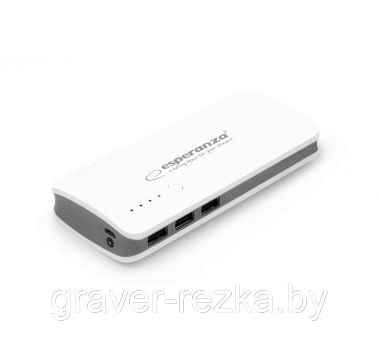 Портативное зарядное устройство Esperanza Radium, пластик, белый/серый, 8000 mAh - фото 1 - id-p137307151