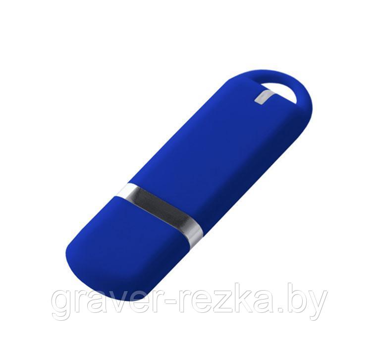 Флеш накопитель USB 2.0 Memo, пластик Софт Тач, синий/синий , 32 Gb - фото 1 - id-p137308091