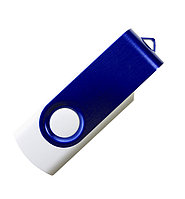 Флеш накопитель USB 2.0 Twister Color Mix, пластик Софт Тач/метал, белый/синий, 8 Gb