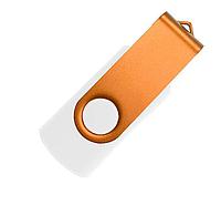 Флеш накопитель USB 2.0 Twister Color Mix, пластик Софт Тач/металл, белый/оранжевый, 16 Gb