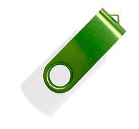 Флеш накопитель USB 2.0 Twister Color Mix, пластик Софт Тач/металл, белый/светло-зеленый, 16 Gb