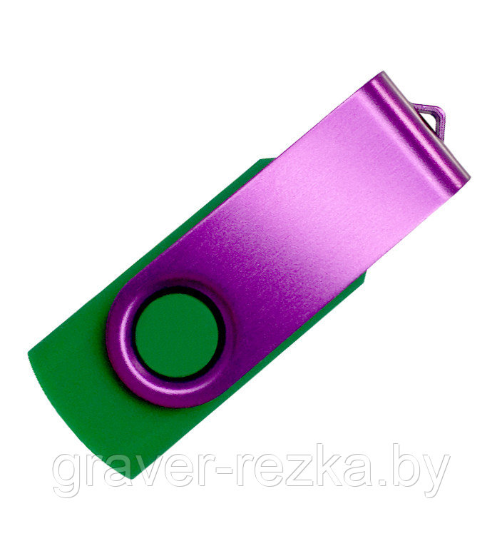 Флеш накопитель USB 2.0 Twister Color Mix, пластик Софт Тач/металл, зеленый/фиолетовый, 8 Gb - фото 1 - id-p137308123