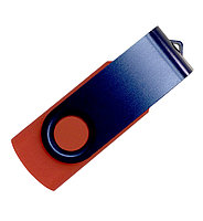 Флеш накопитель USB 2.0 Twister Color Mix, пластик Софт Тач/металл, красный/темно-синий, 16 Gb