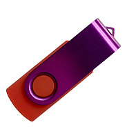 Флеш накопитель USB 2.0 Twister Color Mix, пластик Софт Тач/металл, красный/фиолетовый, 8 Gb
