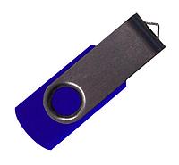 Флеш накопитель USB 2.0 Twister Color Mix, пластик Софт Тач/металл, синий/антрацит, 8 Gb