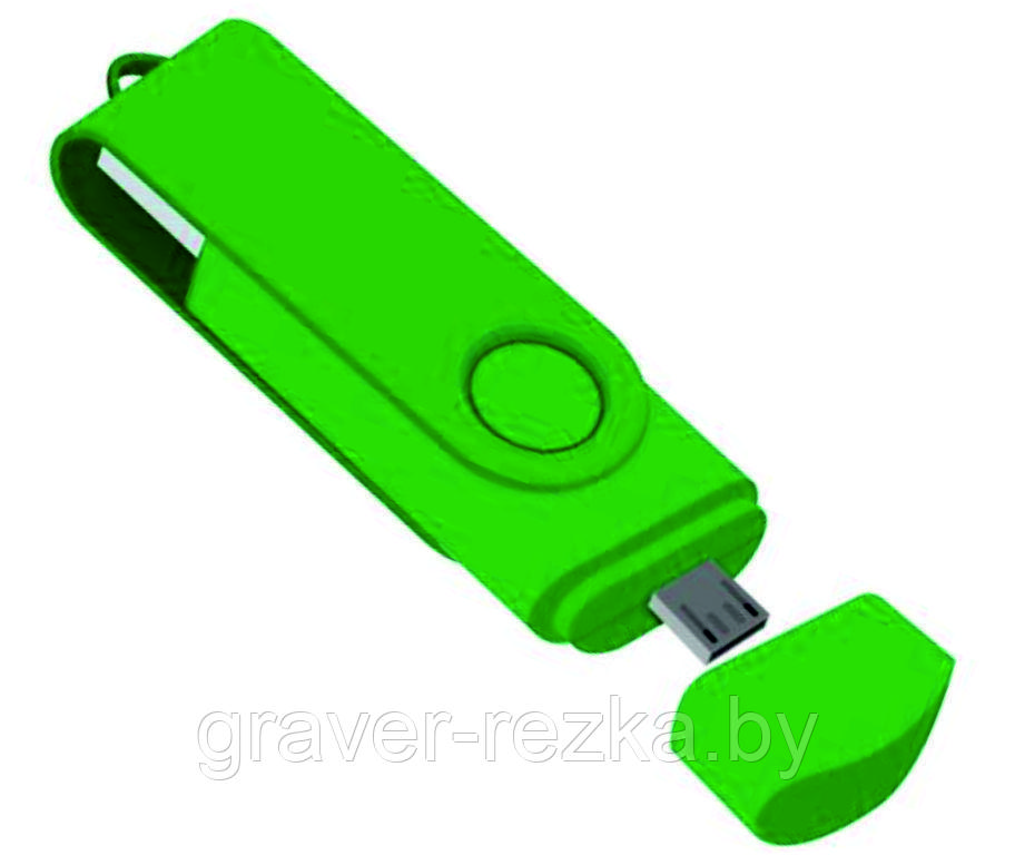 Флеш накопитель USB 2.0 Twister Smart, пластик Софт Тач/металл, зеленый/зеленый, 16 Gb - фото 1 - id-p137308155