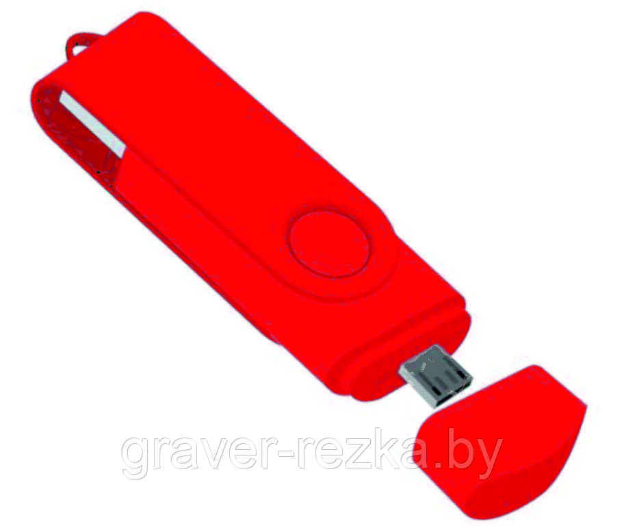 Флеш накопитель USB 2.0 Twister Smart, пластик Софт Тач/металл, красный/красный, 16 Gb - фото 1 - id-p137308156