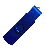 Флеш накопитель USB 2.0 Twister Smart, пластик Софт Тач/металл, синий/синий, 8 Gb