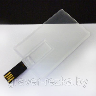 Флеш накопитель USB 2.0 в виде кредитной карты, пластик, прозрачный, 8 Gb - фото 1 - id-p137308185