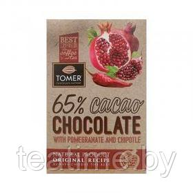 Шоколад ТОМЕР горький горький (65%) с гранатом и перцем чипотле 90г