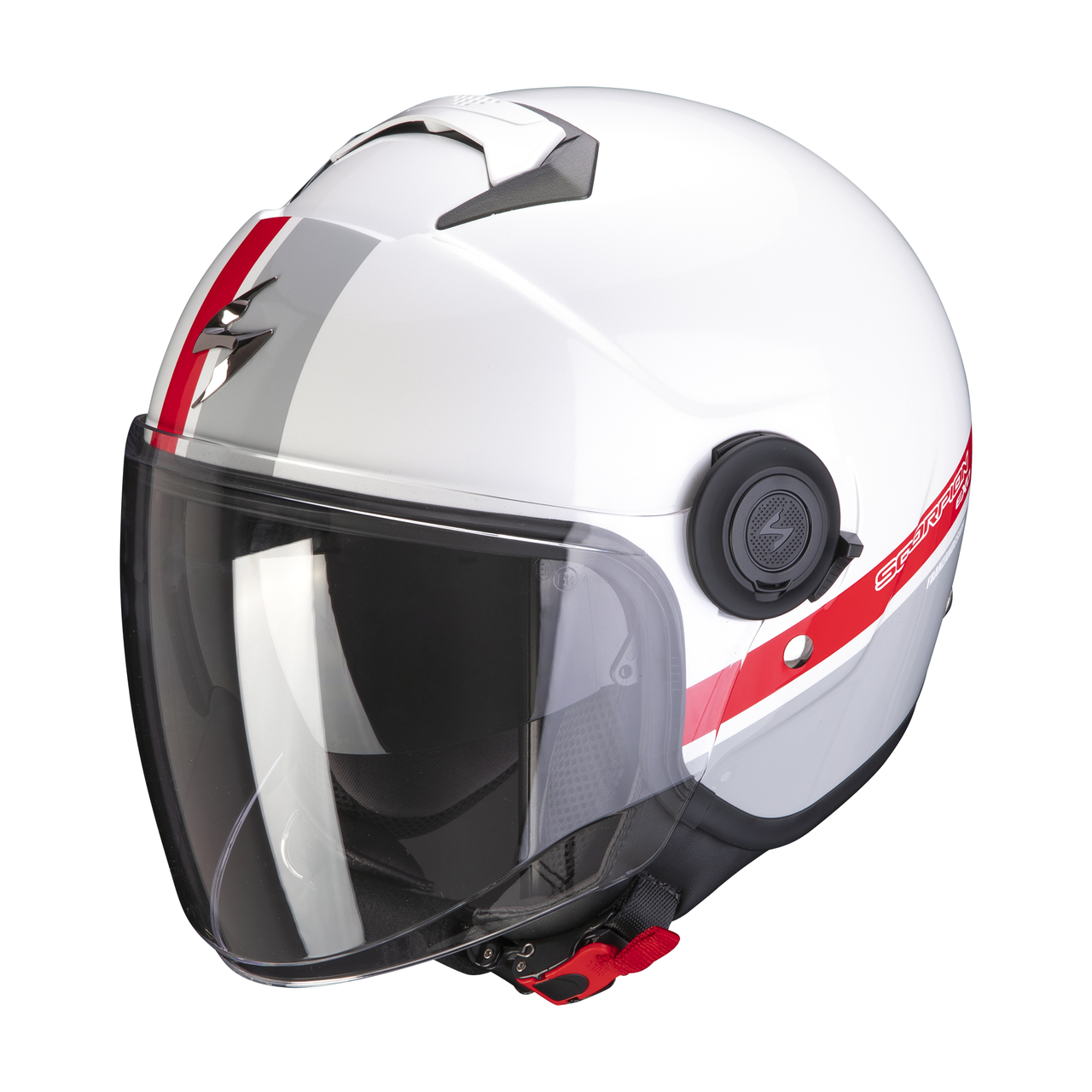 Шлем SCORPION EXO EXO-CITY STRADA White-Silver-Red XS - фото 1 - id-p137298932