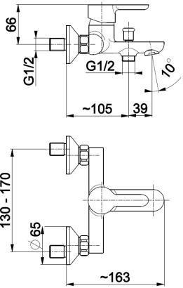 Смеситель для ванны с коротким изливом Armatura Granat 5524-010-00, фото 2