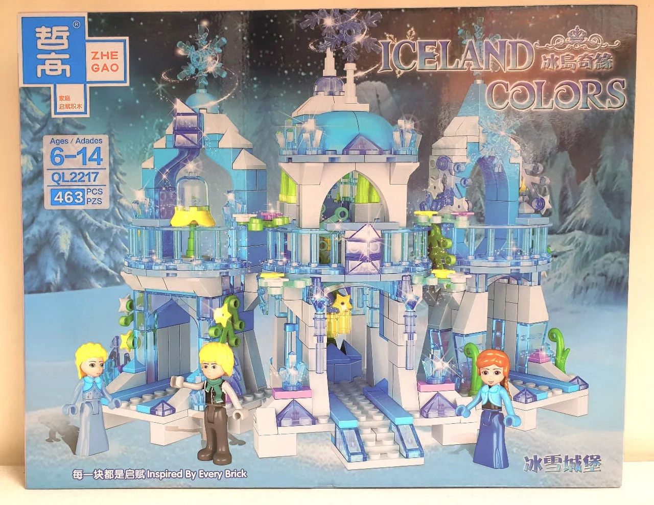 Детский игровой набор конструктор " Ледяной замок" Zhe Gao 463 детали (QL2217) д - фото 1 - id-p137321798