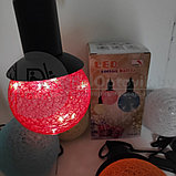 Лампа - светильник (ночник) Хлопковый шар подвесная декоративная, диаметр шара 20 см. Зеленый, фото 6