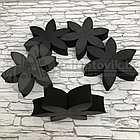 Латексный спонж для макияжа Цветок 6 лепестков 9х9 см, черный, фото 9