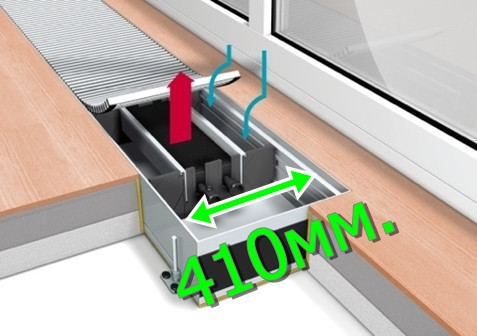 Конвектор внутрипольный Mohlenhoff (Меленхоф) серия WSK 410-190-1500 естественная конвекция