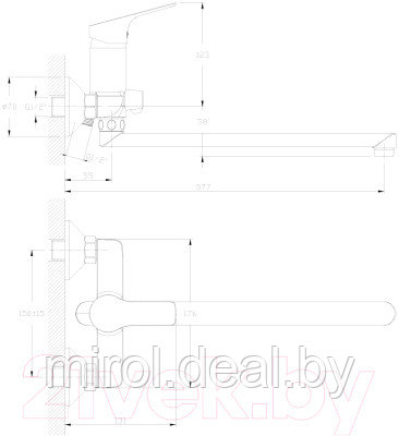 Смеситель Rossinka Silvermix RS29-33 - фото 2 - id-p137353894