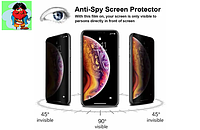Антишпионское защитное стекло для Apple iPhone XR 5D (полная проклейка), цвет: черный