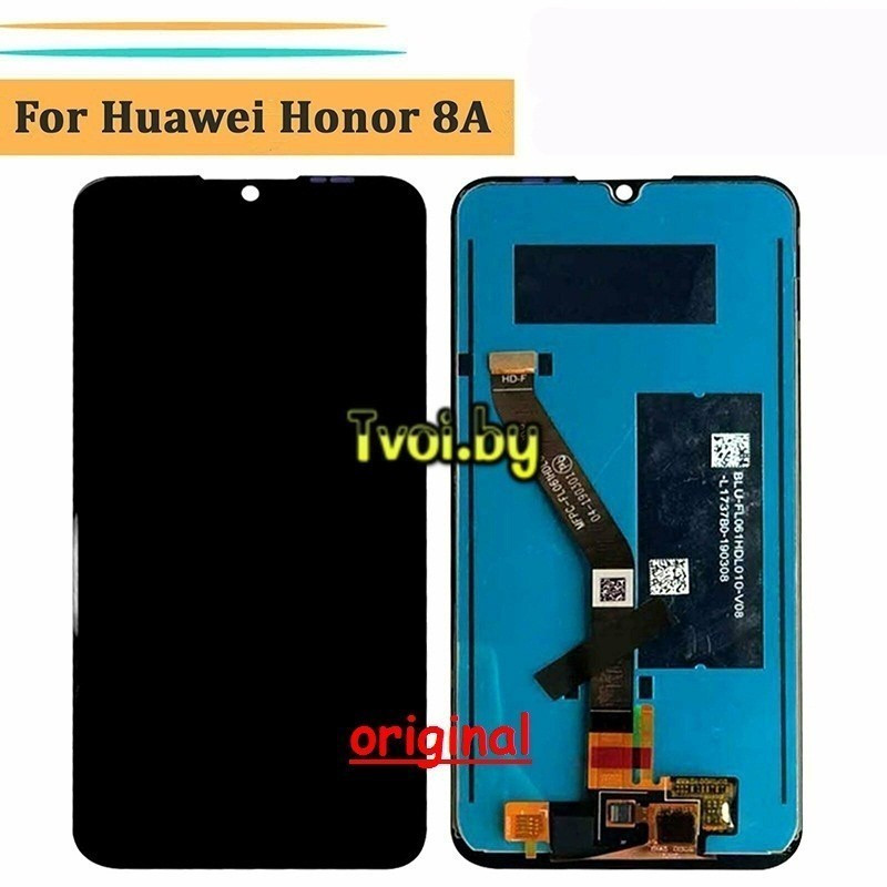 Дисплей (экран) для Huawei Honor 8a (JAT-L29, JAT-LX1) original с тачскрином, черный - фото 1 - id-p105595905