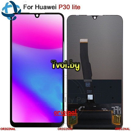 Дисплей (экран) для Huawei P30 Lite (MAR-LX1M) original с тачскрином, черный, фото 2