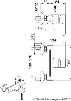 Смеситель для душа белый/хром Armatura Angelit 4726-010-40, фото 2