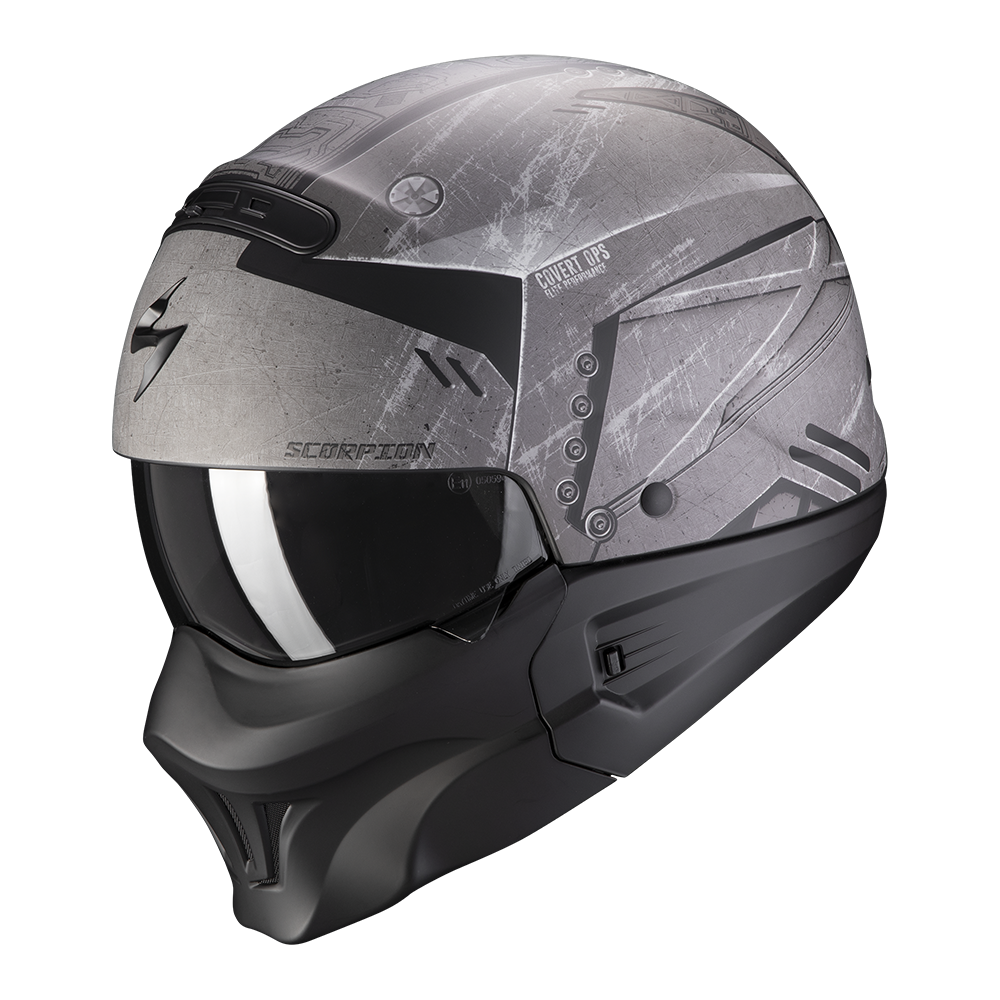 Шлем SCORPIONEXO EXO-COMBAT EVO INCURSION Matt Silver-Black XS