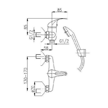 Смеситель для душа Armatura Azuryt Eko-Kran 5516-520-00, фото 2