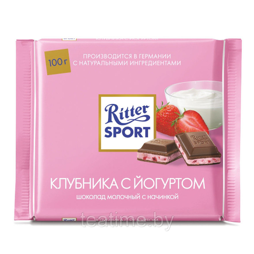 Шоколад RITTER SPORT клубника в йогурте 100 г молочный
