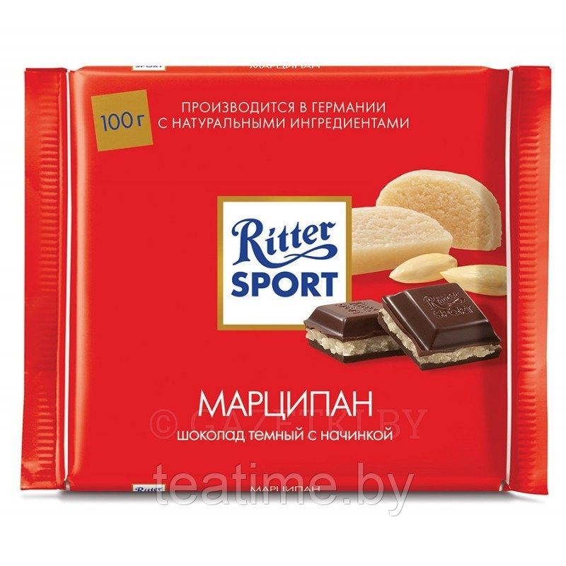 Шоколад RITTER SPORT с марципаном 100 г темный