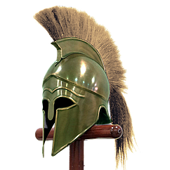 ШЛЕМ КОРИНФСКИЙ СО СВЕТЛЫМ ПЛЮМАЖЕМ