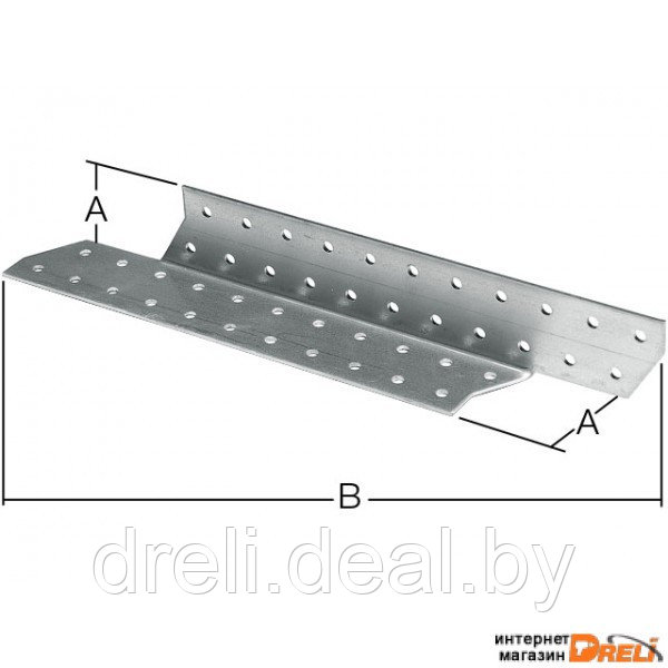 Держатель балки правый 40x170 мм DB R белый цинк STARFIX (SMP-62380-1)