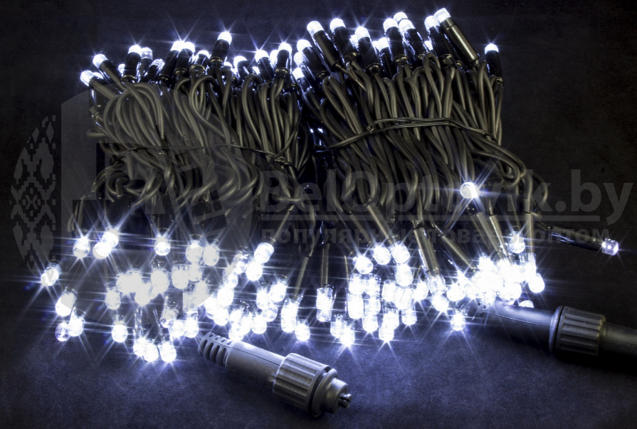 Уличная гирлянда IP65 Нить-каучук 200 LED Мульти 20 м, flash-w, провод черн., соединяется Синяя - фото 10 - id-p137515764